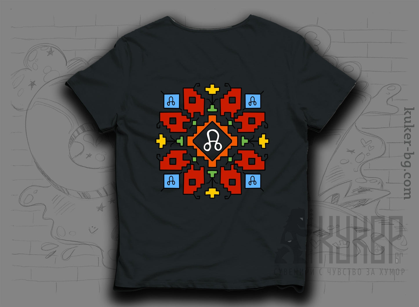 Тениска с шевица на Буква Л от Глаголицата