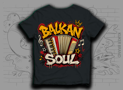 Тениска „Balkan Soul" с акордеон