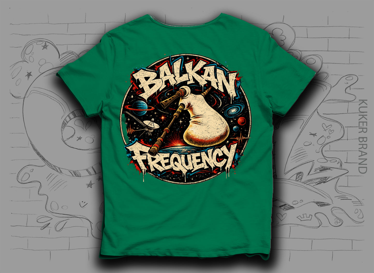 Тениска „Balkan Frequency" с гайда
