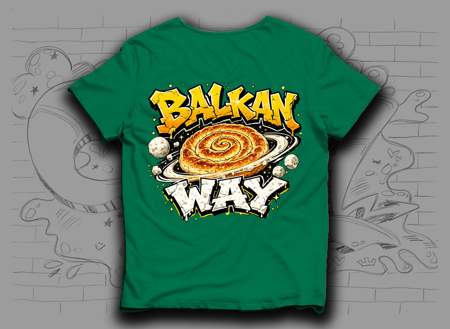 Тениска „Balkan way" с баница