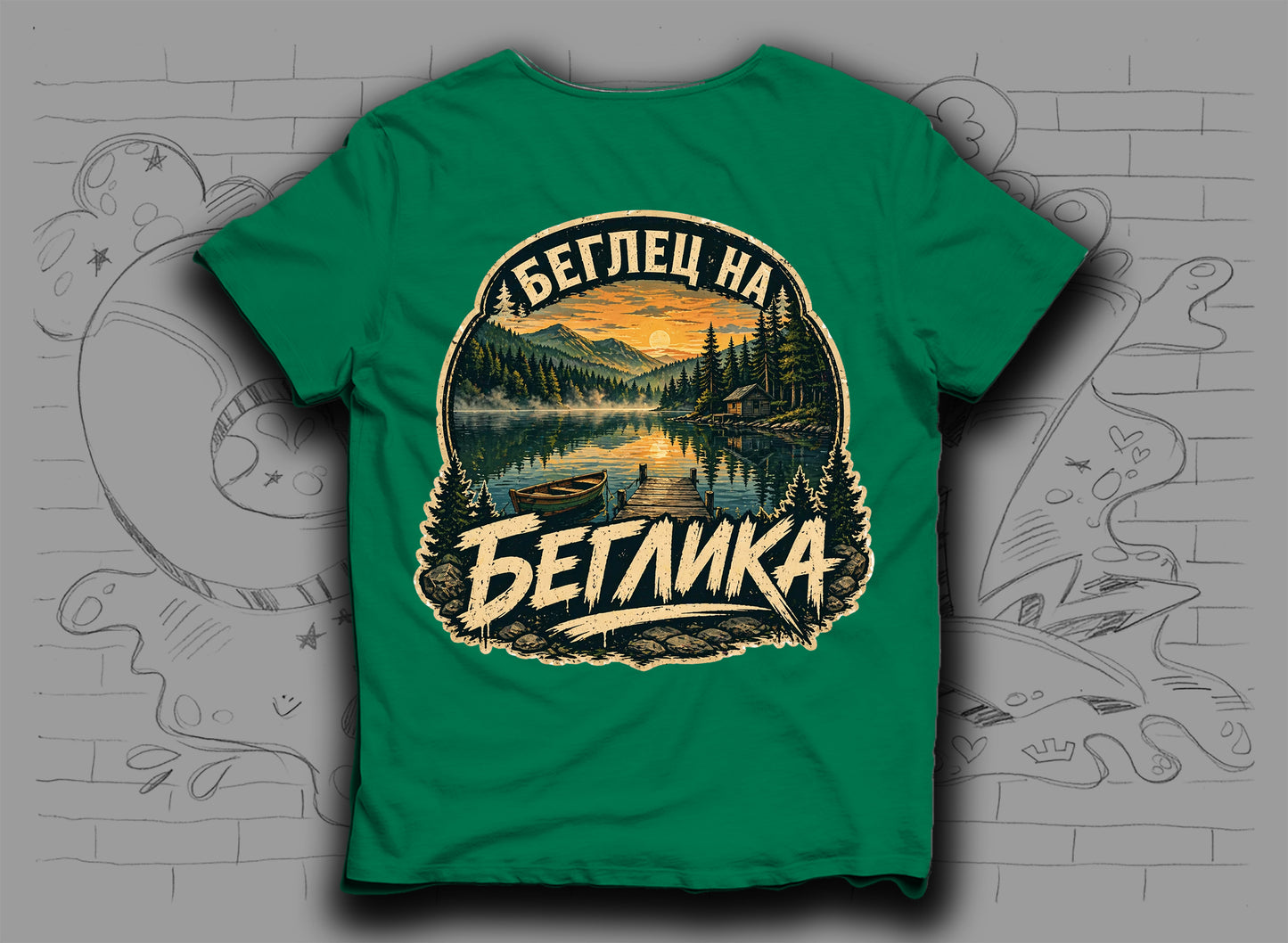 Тениска "Беглец на Беглика" с язовир Беглика
