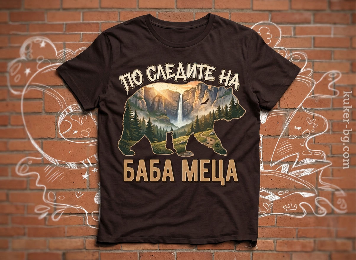 Тениска "По следите на баба Меца"