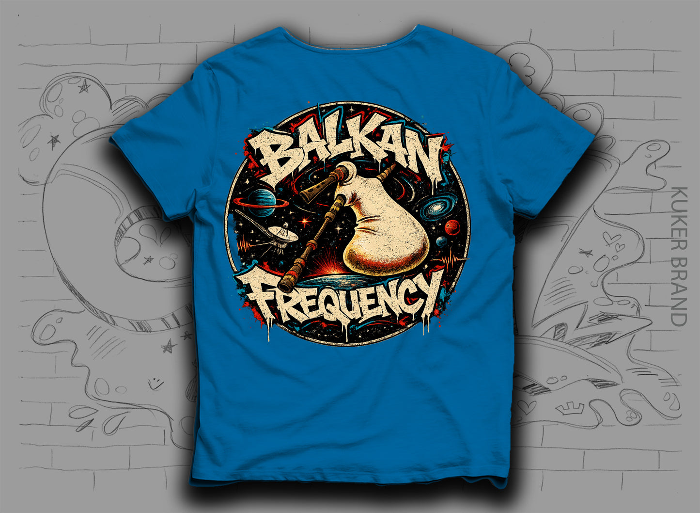 Тениска „Balkan Frequency" с гайда