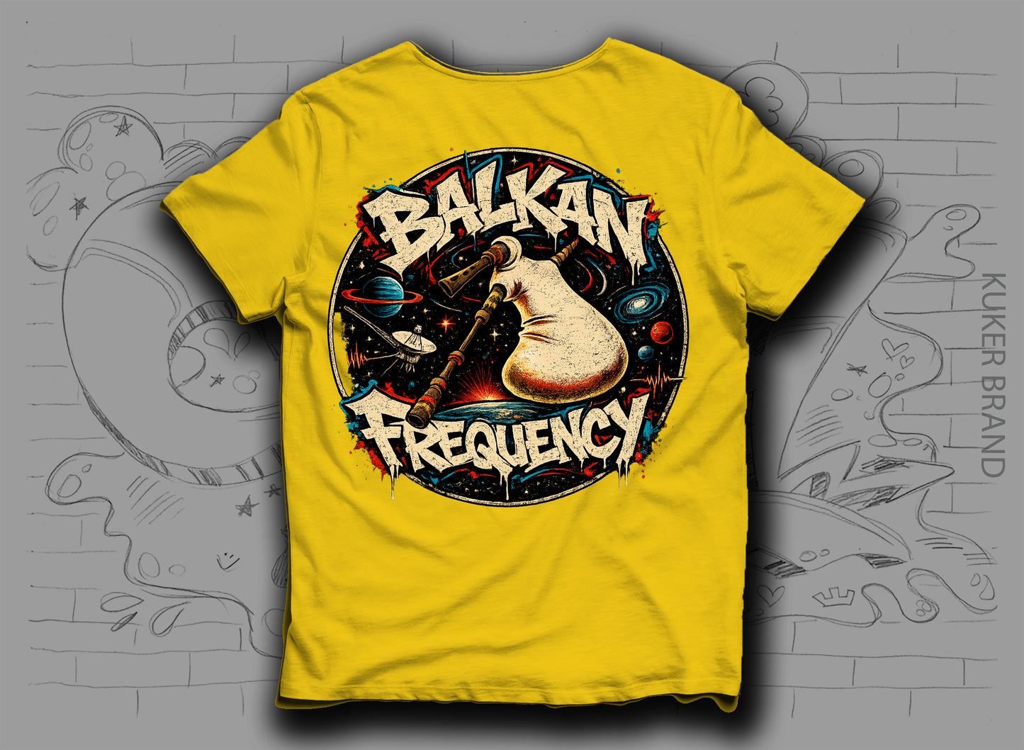 Тениска „Balkan Frequency" с гайда