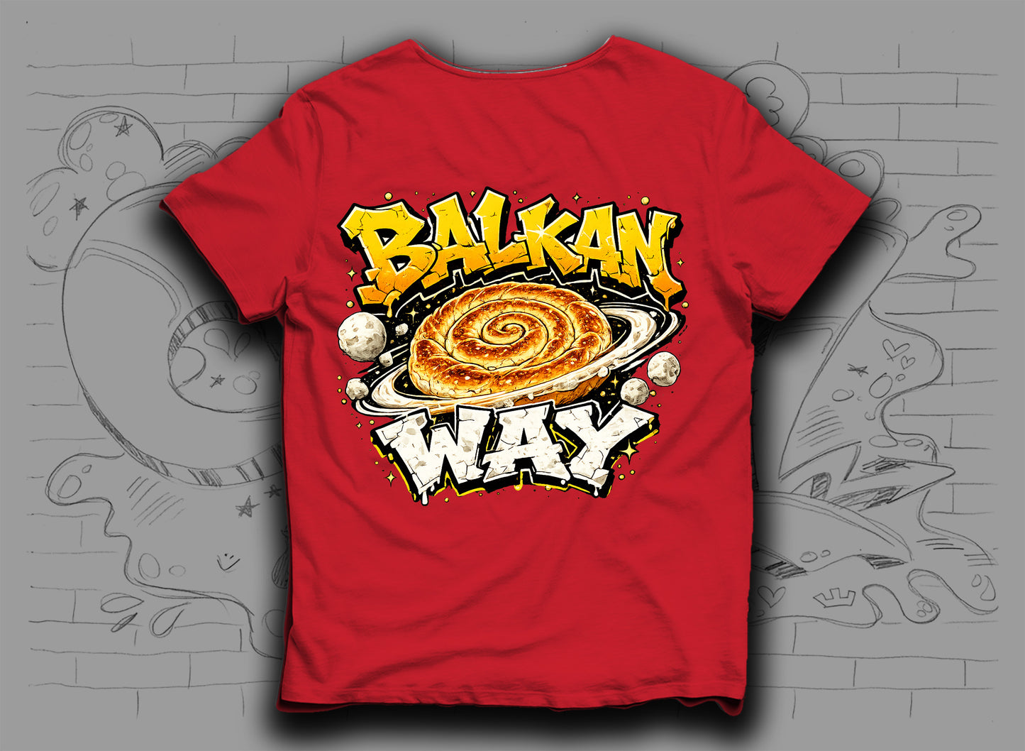 Тениска „Balkan way" с баница