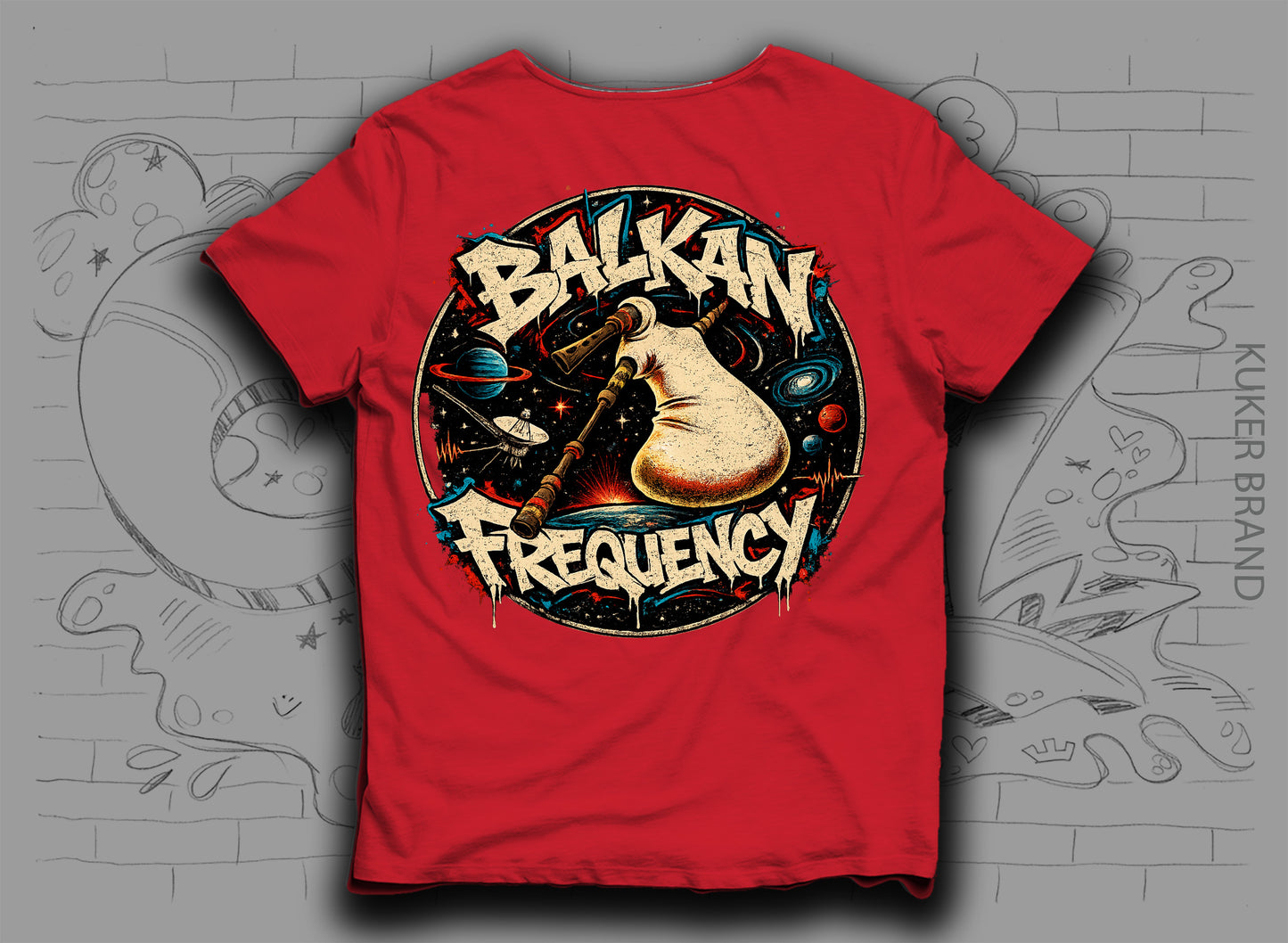 Тениска „Balkan Frequency" с гайда