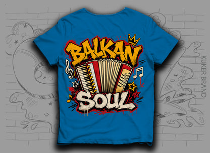 Тениска „Balkan Soul" с акордеон