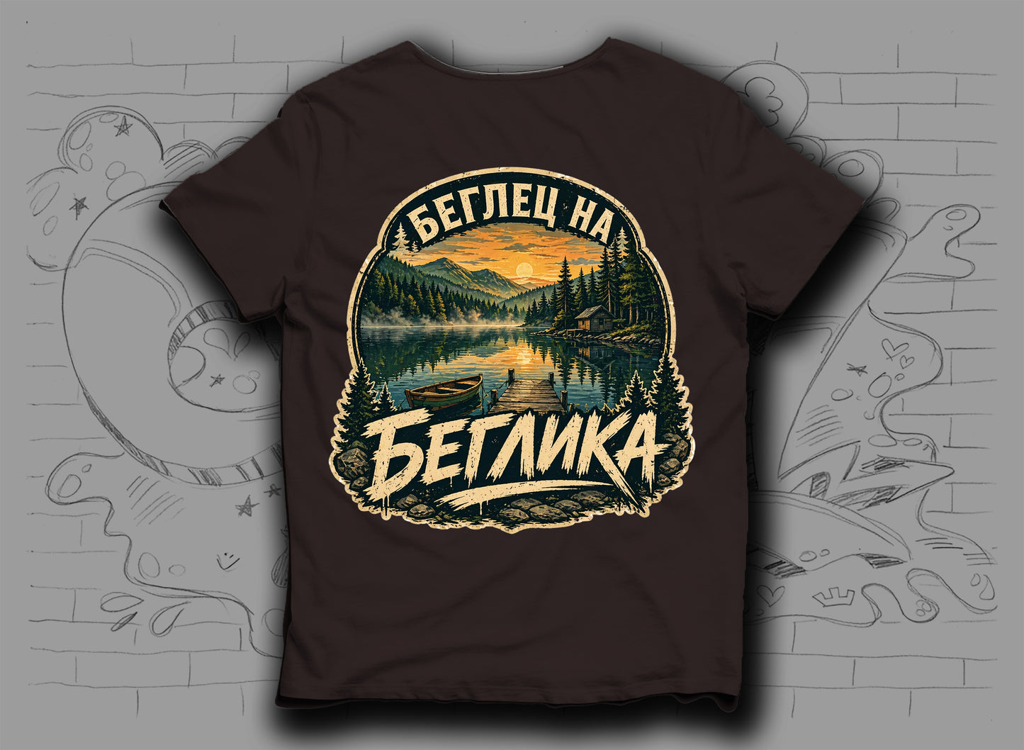 Тениска "Беглец на Беглика" с язовир Беглика